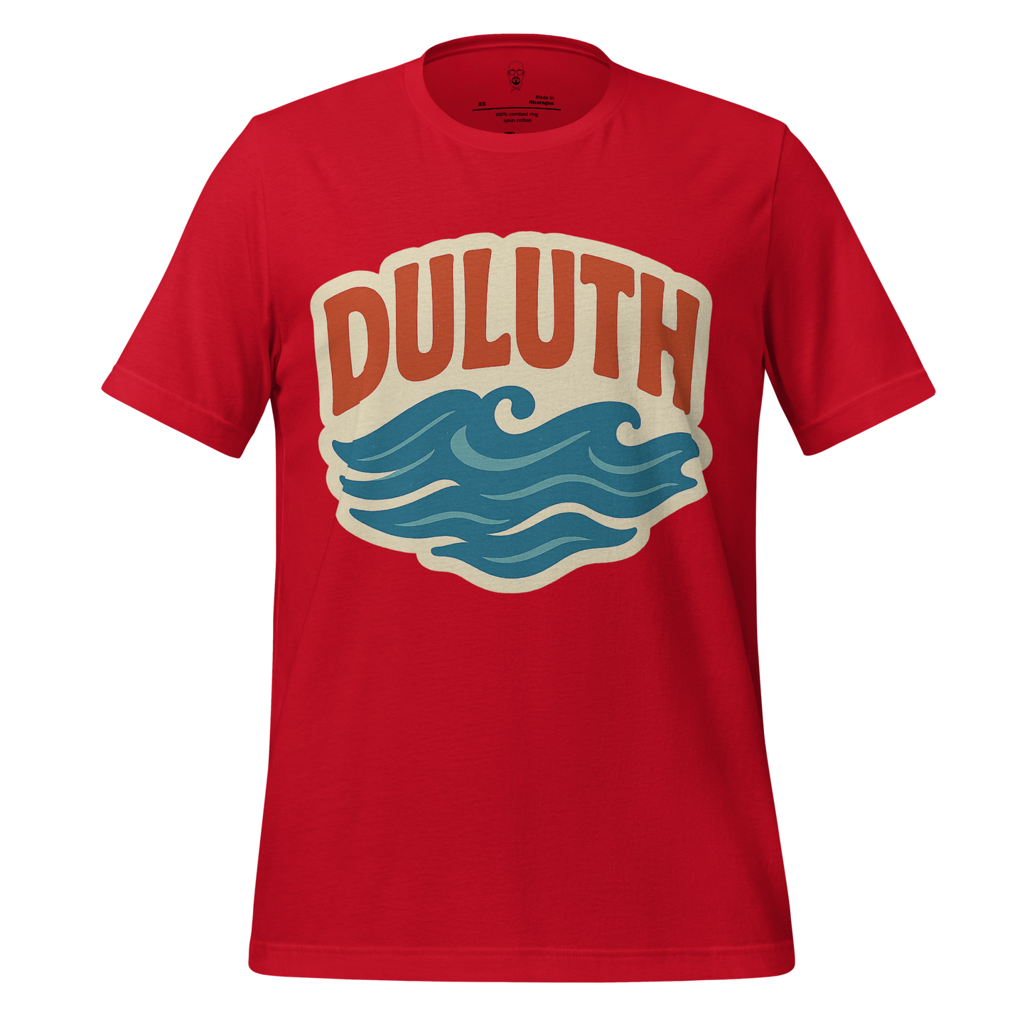JMK Drip red Duluth Graphic T-Shirt with vintage wave design on front