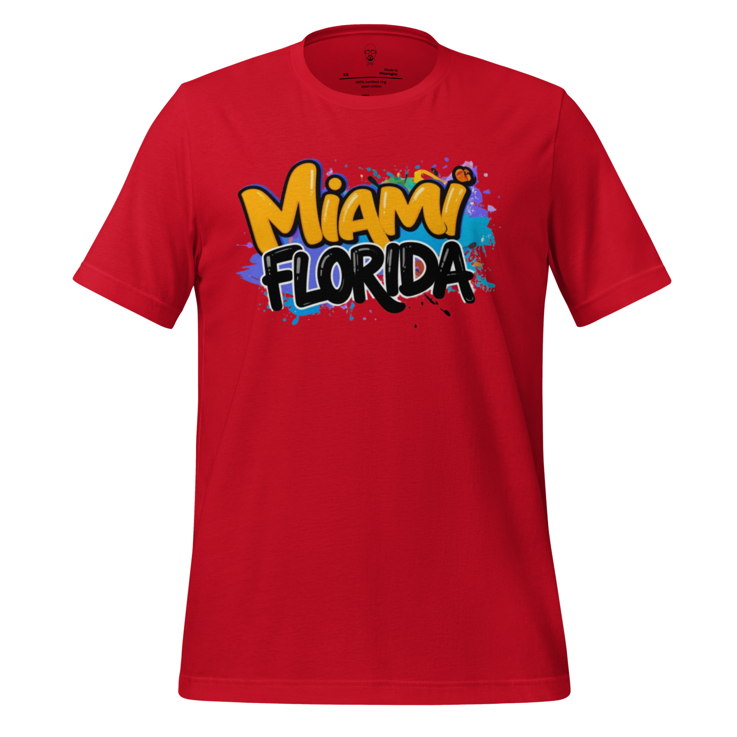 T-shirts with colorful Miami Florida graphic front and plain back for Miami fashion apparel online
