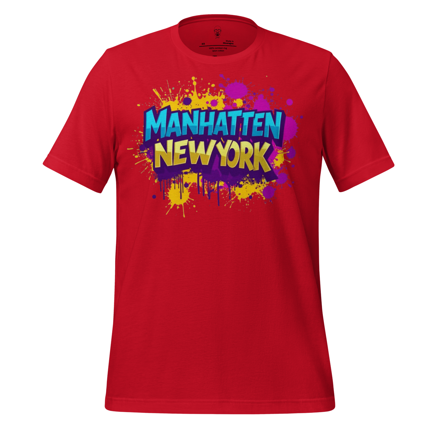 JMK Drip red t-shirt with colorful graffiti style Manhattan New York t-shirt text design