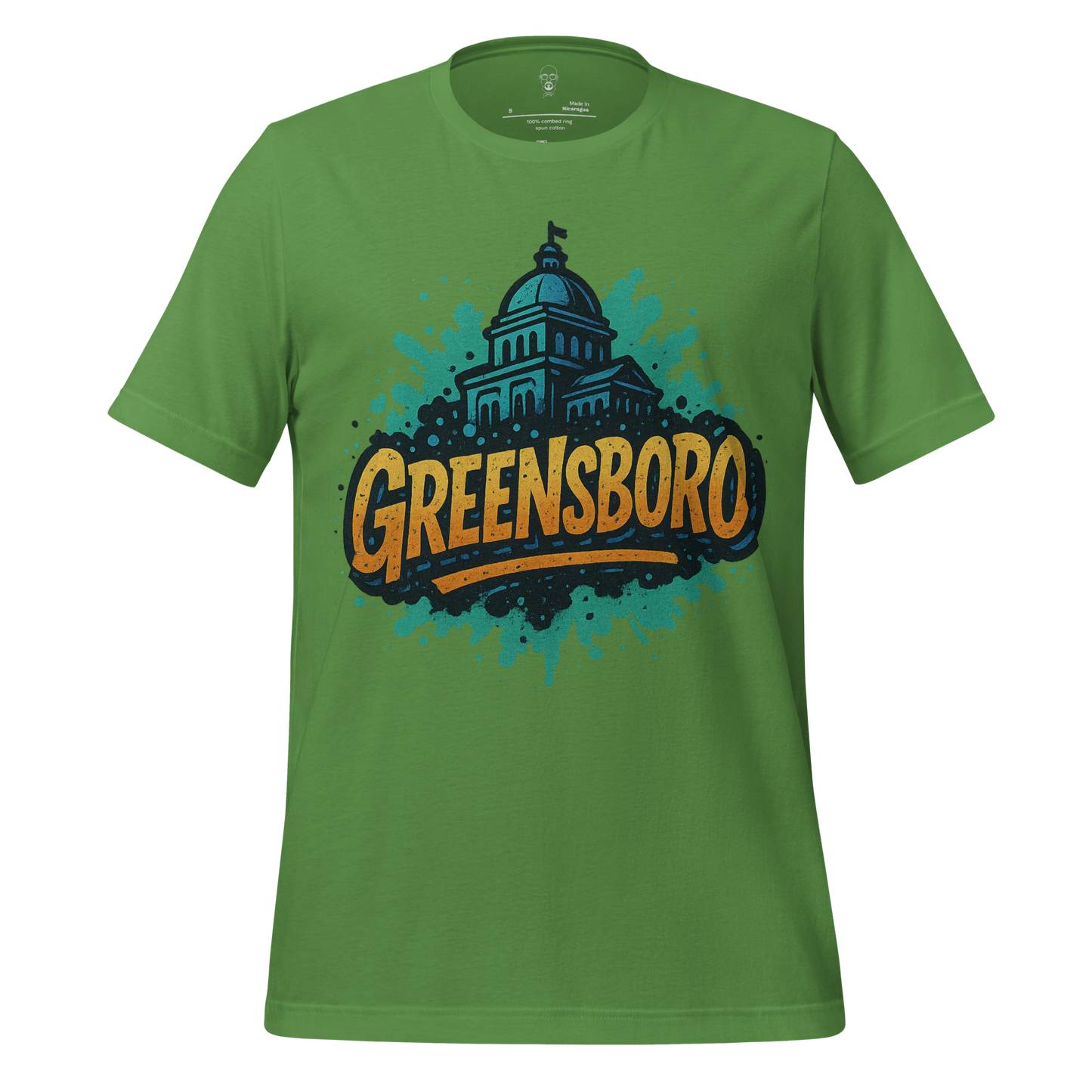 Green Greensboro Graphic T-Shirt with Capitol Building Design by JMK Drip
