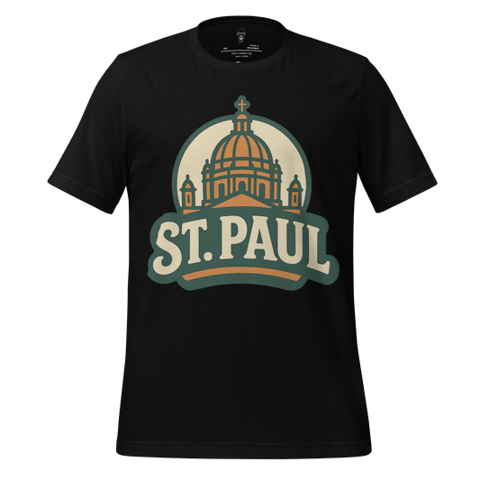 JMK Drip St. Paul Graphic T-Shirt black with iconic St. Paul building illustration and bold text